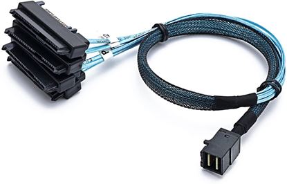 Picture of Cable Mini SAS HD SFF-8643 to SFF-8482 x 4 Connectors With SATA Power Cable