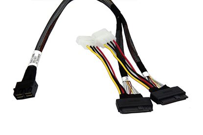 Picture of Cable HD Mini-SAS SFF-8643 to 2 U.2 SFF-8639 NVMe with SATA power