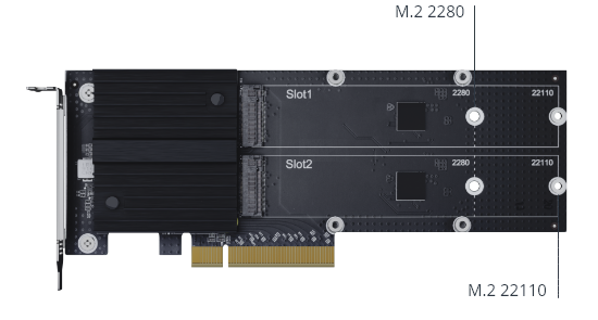Picture of Synology Dual-slot M.2 SSD adapter card for cache acceleration M2D20