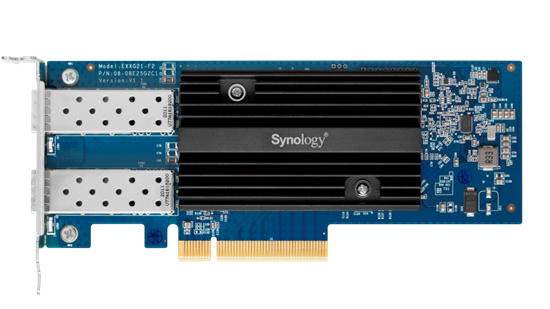 Picture of Synology dual-port 10GbE SFP+ add-in card for Synology servers (E10G21-F2)