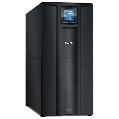 Picture of APC Smart-UPS C, Line Interactive, 3kVA, Tower, 230V, 8x IEC C13+1x IEC C19 outlets, USB and Serial communication, AVR, Graphic LCD (SMC3000I)
